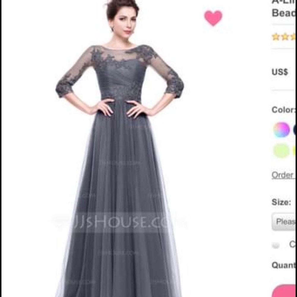 A-Line/Princess Scoop Neck Floor-Length Tulle Evening Dress